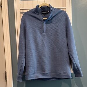 Walter Hagen Men's Textured Blue Zip-Up Sweater